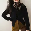 Cardigan Tricot Vintage Chanel Francês Outono Inverno Novo Design Coreano Senso de Estilo Temperamento Estilo Suave Botão Único Versátil