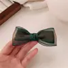 Novo Elegante Grampo de Cabelo com Laço Dupla Camada de Renda Estilo Coreano Grampo de Tecido para Mechas Laterais de Menina Acessório de Cabeça