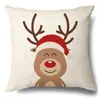 Juego de Fundas de Almohada Transfronterizas para Navidad Europea y Americana, Funda para Cojín de Sofá de Sala de Estar, Funda para Almohada de Cintura con Reno Papá Noel Árbol, Suministro de Fábrica