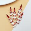 Joyería DIY Hecha a Mano Novia Vestido Wo Abanico de Grupo Flor de Pedrería de Perlas Incrustadas Rama Libélula Aleación Accesorios en stock