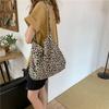 Corea del Sur Ins Bolsa de Lona Estampado Leopardo Un Hombro Cruzado Bolsa de Niña Combinación Total Bolsa de Tela Gran Capacidad Bolso Tote de Un Hombro