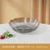 Tigela de Frutas de Alta Qualidade com Design Floral Transparente com Borda Dourada, Luxo Leve, Grande Capacidade, Adequada para Uso Doméstico na Sala de Estar, para Lanches, Sobremesas e Doces