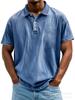 2026 Site Independente da Amazon Transfronteiriço Masculino Retrô Lavado Algodão Puro Casual Versátil Manga Curta Botão Camisa
