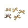 Pendientes de lazo de oro de 14 quilates que conservan el color, accesorios para pendientes de bricolaje hechos a mano, sencillos y coreanos.