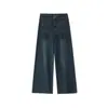 Jeans Rectos Vintage Estilo Hong Kong para Mujer Otoño Nuevo Estilo Pantalones Anchos Holgados Adelgazantes para Chica Curvy