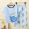 Traje de Manga Corta para Niños Algodón Puro Verano Ropa de Casa para Bebés Pantalones Largos para Niños Ropa Pijamas de Verano para Niñas Ropa Ropa para Niños