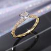 Anillo de Compromiso de Circonita de Moda Popular Europea y Americana Transfronteriza de Wish para Mujer, Lujo Accesible, Cobre Chapado en Oro Blanco, Anillo de Diamantes