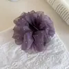 Nuevo Pinza de Plátano Francesa de Doble Capa con Organza y Pedrería Brillante, Pinza Giratoria Versátil y de Alta Gama para la Parte Posterior de la Cabeza