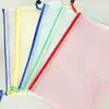 Pasta Transparente A4 Material de Escritório Bolsa de Malha com Zíper Papelaria Atacado Pasta Pasta para Papéis de Teste Bolsa para Informações Bolsa de Armazenamento