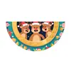 Transfronteiriço Novo Produto Forma de Leque Semicírculo 2025 Natal Personagem de Desenho Animado Festa Decoração Bandeira Cortina de Porta Cobertura de Porta Banner de Porta
