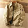 Comércio Transfronteiriço Jaqueta Masculina Popular Estilo Novo da Primavera Jaqueta de Trabalho Masculina com Múltiplos Bolsos, Gola Reversível, Caimento Solto, Tamanho Grande, Casual