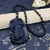 Colgante valiente de obsidiana Guanyin Buda navegación tranquila marca de dragón de cristal Guan Gong collar de hombre collar de pareja venta al por mayor