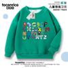 Ropa Legendaria de Letras Suéter Infantil de Manga Larga Primavera y Otoño Ropa Infantil Impresión de Monstruos de 26 Letras Estilo Moderno para Niños y Niñas