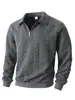 Sudadera Pulóver de Medio Cierre de Nuevo Estilo Europeo y Americano con Cuello Camisero, Ropa Casual para Hombre, Directo de Fábrica