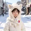 Bufanda Sombrero de Peluche de Dibujos Animados para Niños Otoño e Invierno Orejera Linda Integrada Sombrero de Bebé Cálido Sombrero de Muñeca Súper Lindo Resistente al Viento