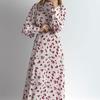 Transfronterizo 2025 Moda Europea y Americana para Mujer Elegante Temperamento Cuello Alto Manga Larga Abullonada Vestido Europeo y Americano para Mujer