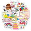 Pegatinas de Feliz Cumpleaños Transfronterizas de 27 Piezas Dibujos Animados Graffiti Pegatinas de Fiesta Impermeables Decoración para Computadora Pegatinas para Pastel 2026