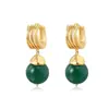 Nuevos Pendientes de Jade Ónix Verde Natural Chinos para Mujer, Pendientes de Lujo Ligero de Nicho de Alta Gama, Pendientes de Plata de Ley, Novedad 2025