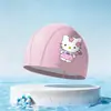 Gorro de natación infantil de PU con estampado de dibujos animados, impermeable, no restrictivo, transpirable, alta elasticidad, adecuado para niños y niñas, suministro directo del fabricante