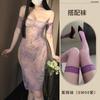 Dropshipping Lencería Sexy Encaje Vestido Morado Pijamas Deseo Puro Traje Qqny Cheongsam Uniforme Sexy F128