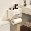 Porta-Papel Toalha para Lavatório, Rack de Armazenamento para Acessórios de Cabelo, Porta-Toalha de Rosto e Lenços de Papel para Banheiro sem Furos, Prateleira para Armazenamento de Faixas de Cabelo