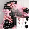 Pacote de balões vermelho e rosa Amazon transfronteiriço para atividades de abertura de casamento layout de cena de arco pacote de balões atacado