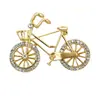 Broche de Bicicleta Creativo de Pedrería Retro Moda Flor de Diamante Cesta Pin Accesorios para Ropa de Mujer Corsage de Bicicleta Pin de Solapa