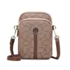 Bolso bandolera mini con estampado floral vintage para mujer con detalles metálicos, bolso bandolera ligero con múltiples compartimentos, versátil para llevar monedas