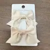 Venda Quente Comércio Exterior Multicor Grampo de Cabelo Fofo Crianças Laço Pequeno Laço Grampo de Cabelo para Bebê Cor Pura Estilo Simples Feminino