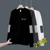 Envio RápidoCamiseta Pulôver Masculina Outono e Inverno Solta Grossa Gola Redonda Manga Longa, Tamanho Grande, Versátil