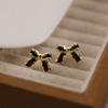 Amo Rocky Plata s925 Negro Phnom Penh Aretes de Lazo Chica Linda Viajera Dulce Joyería para la Oreja M02385
