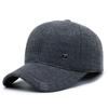 Sombrero de hombre invierno gorra de béisbol de lana cálido gorro con visera mediana edad y ancianos otoño e invierno papá abuelo anciano sombrero de algodón
