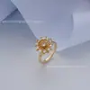 Anillo Giratorio Abierto para Alivio del Estrés con Diamantes, Versátil y de Alta Gama, Anillo Giratorio Color-Conservante Chapado en Cobre, Unisex, Mayoreo