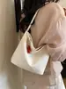Bolsa de Tecido Simples com Padrão Trançado Nova Moda 2026 para Mulheres, Bolsa Versátil de Ombro/Axila, Bolsa de Mão Tipo Saco