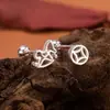 Pendientes de Caballo de Madera y Moneda de Cobre para Mujer, Tachuelas de Diseño Nicho, Amigables para Dormir, de Rosca, Pendientes para el Cuidado del Agujero de la Oreja