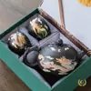 Tetera Morada de Arcilla Xishi de 500 ml Que Cambia de Color al Calentarse, con Diseños de Dragón y Fénix, Adecuada para Té Kung Fu, Regalo de Taza de Té, Morado que Cambia de Color
