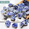 Mosaico Cerâmico DIY Peças de Azulejo Quebrado Material Artesanal Peças Livres de Formato Irregular Azulejos Patchwork Azul e Branco