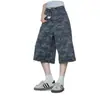 Pantalones vaqueros cropped retro estilo americano de cintura alta, pantalones de camuflaje para mujer, nuevo estilo de verano 2026, pantalones rectos de pierna ancha de longitud media