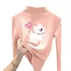 Camiseta de manga larga gruesa para niñas, nueva colección otoño/invierno 2026, capa base de forro polar cepillado, top interior cálido para niñas