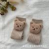 Estilo Ins Urso Fofo Bordado Boné Infantil Boné para Recém-Nascido Boné Choo Choo Combinação de Meias Médias Longas