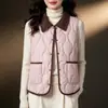 Chaleco Ligero de Algodón Estilo Nuevo 2026 para Mujer, Chaleco Corto sin Cuello Otoño e Invierno, Chaqueta Redonda Talla Grande
