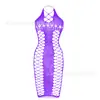 Lencería Estilo Europeo y Americano Modelo Nuevo Falda Corta Sexy Falda Bodycon Malla Hueca Sexy Seductora Sexy Vestido de Tirantes Sexy W455