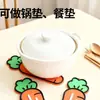Tapete para Tapa de Olla con Forma de Rábano, Tapete para Guardar Espátulas, Tapete Drenante Suave de Caucho para Encimera, Tapete Aislante de Calor, Tapete para Colocar Tabla de Cortar, Tapete Drenante para Jabón