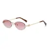Gafas de Sol Nuevas 2025 Ovaladas Sin Marco Gafas de Sol Retro Europeas y Americanas Forma Cóncava de Moda Gafas de Sol de Estilo Callejero