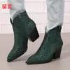 LiuFu 2026 Otoño/Invierno Nuevas Botas de Talla Grande para Mujer con Pedrería para Comercio Exterior, WISH Amazon Botas de Cuero para Mujer Estilo Europeo y Americano
