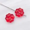 Cuentas Sueltas de Cristal de Vidrio de 10 mm con Forma de Trébol de Cuatro Hojas Color Gelatina Agujero Recto Cuentas para Pulsera Accesorios para Pulseras DIY