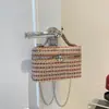 Luxo Leve 2026 Moda Tendência Novo Estilo Texturizada Tecida Verão Estilosa Casual Corrente Ombro Transversal Pequena Quadrada Bolsa