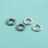 Anel Texturedado em Prata de Lei S925 8mm10mm Anel Fechado Anel de Corrida Pulseira de Corda Trançada DIY Anel Fechado de Superfície Batida
