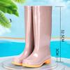 Sapatos de Chuva Femininos de Cano Alto Quatro Estações Algodão Quente Antiderrapante Sapatos Aquáticos Roupa para Dia Chuvoso Sapatos Impermeáveis Botas de Chuva de Cano Médio para Adultos Sapatos de Borracha