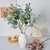 Suministro Transfronterizo de Plantas Verdes Artificiales, Hojas Doradas, Hojas de Eucalipto, Adornos de Plantas Verdes de Eucalipto, Decoraciones de Boda, Adornos Florales